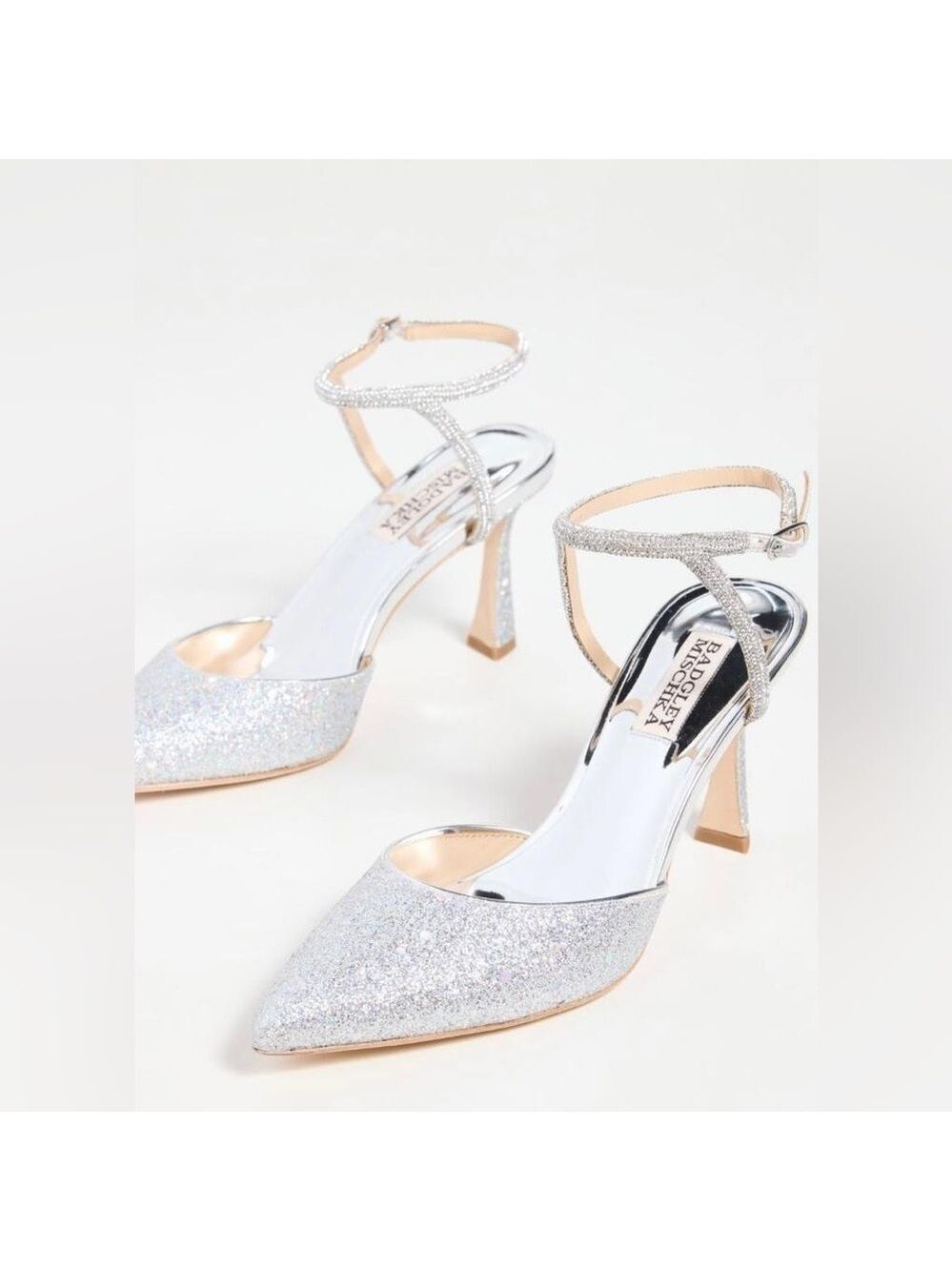NIB Badgley Mischka Kamilah Pointed Toe Ankle Strap High Heel Sandals